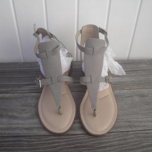 Charles by Charles Daviid Sandals Light Gray Strappy Ankle Size 9B NEW